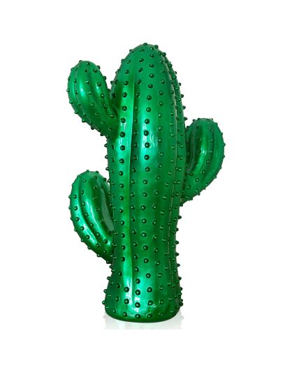 Sculpture en résine cactus moyen verre - 54x35x26 cm